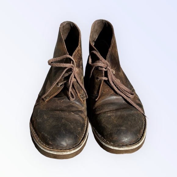 🌻Clarks Originals 100% Leather Brown Desert Chukka Boot Bootie Men's Size 10 - Picture 4 of 12